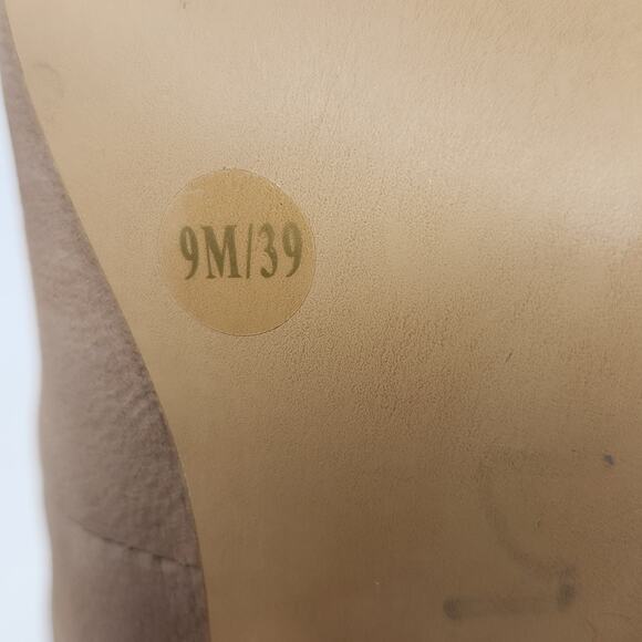 1 State Madene Tan Brown Leather Pumps Heels Size 9 M Block Heel Square Toe - Picture 8 of 8